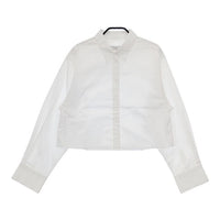 SLOBE IENA クロップドレギュラーシャツ 定価9350円 長袖 コットン ブラウス シャツ 23AW ホワイト レディース スローブイエナ【中古】5-0730M∞