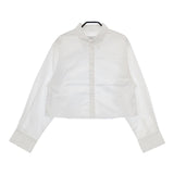 SLOBE IENA クロップドレギュラーシャツ 定価9350円 長袖 コットン ブラウス シャツ 23AW ホワイト レディース スローブイエナ【中古】5-0730M∞