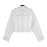 SLOBE IENA クロップドレギュラーシャツ 定価9350円 長袖 コットン ブラウス シャツ 23AW ホワイト レディース スローブイエナ【中古】5-0730M∞