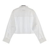 SLOBE IENA クロップドレギュラーシャツ 定価9350円 長袖 コットン ブラウス シャツ 23AW ホワイト レディース スローブイエナ【中古】5-0730M∞