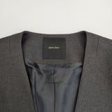 Spick and Span ウールライクノーカラールーズジャケット 定価24200円 ノーカラージャケット 23aw チャコールグレー レディース スピックアンドスパン【中古】5-0921T∞