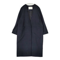 qualite ノーカラールーズコート 定価39600円 32334000000 コート ネイビー レディース カリテ【中古】5-0921T∞