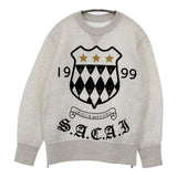 Sacai エンブレムロゴ サイドジップ 18-04187 トレーナー 刺繍 スウェット グレー レディース サカイ【中古】5-0906M∞