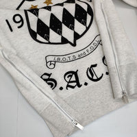 Sacai エンブレムロゴ サイドジップ 18-04187 トレーナー 刺繍 スウェット グレー レディース サカイ【中古】5-0906M∞