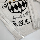 Sacai エンブレムロゴ サイドジップ 18-04187 トレーナー 刺繍 スウェット グレー レディース サカイ【中古】5-0906M∞