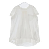 Sacai バック切替 異素材 17-03068 コットン サイズ2 半袖Ｔシャツ カットソー ホワイト レディース サカイ【中古】5-0606S△