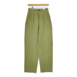 JURGEN LEHL J0162FP902 リネン タック サイズM パンツ ライトグリーン レディース ヨーガンレール【中古】5-0707M△