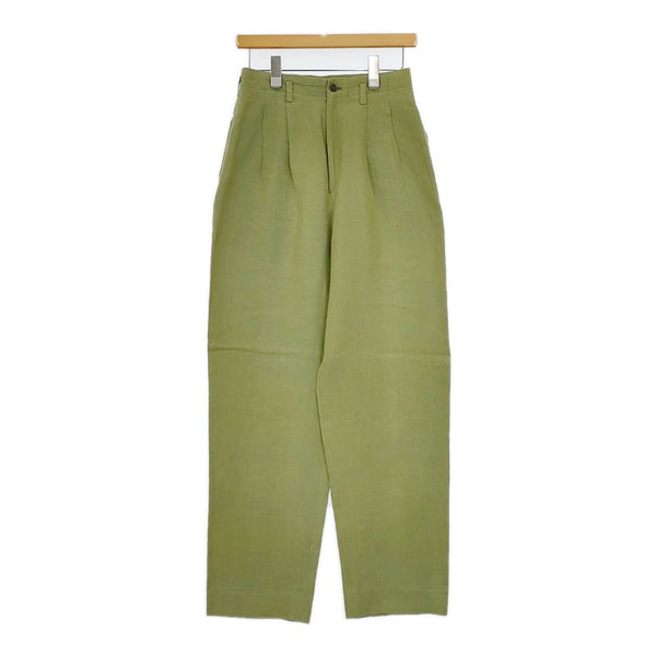 JURGEN LEHL J0162FP902 リネン タック サイズM パンツ ライトグリーン レディース ヨーガンレール【中古】5-0707M△