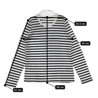 n100 nc-1070 コットン ボーダー 長袖Ｔシャツ カットソー ロンＴ ホワイト ネイビー レディース エヌワンハンドレッド【中古】5-0730M∞