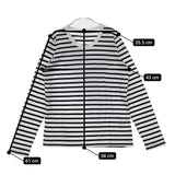 n100 nc-1070 コットン ボーダー 長袖Ｔシャツ カットソー ロンＴ ホワイト ネイビー レディース エヌワンハンドレッド【中古】5-0730M∞