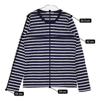n100 nc-1070 ボーダー コットン 長袖Ｔシャツ カットソー ロンＴ ネイビー ホワイト レディース エヌワンハンドレッド【中古】5-0730M∞