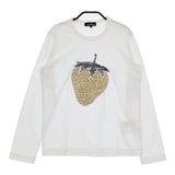 tricot COMME des GARCONS いちご スパンコール 長袖Ｔシャツ カットソー ロンＴ AD2017 ホワイト レディース トリココムデギャルソン【中古】5-0730M∞