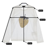 tricot COMME des GARCONS いちご スパンコール 長袖Ｔシャツ カットソー ロンＴ AD2017 ホワイト レディース トリココムデギャルソン【中古】5-0730M∞