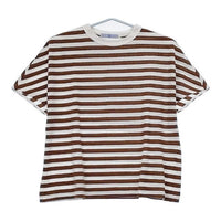 R&D.M.Co- ボーダー コットン 半袖Ｔシャツ カットソー ブラウン ホワイト レディース オールドマンズテーラー【中古】5-0706S∞