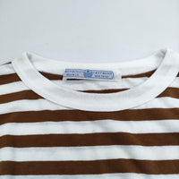 R&D.M.Co- ボーダー コットン 半袖Ｔシャツ カットソー ブラウン ホワイト レディース オールドマンズテーラー【中古】5-0706S∞