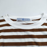 R&D.M.Co- ボーダー コットン 半袖Ｔシャツ カットソー ブラウン ホワイト レディース オールドマンズテーラー【中古】5-0706S∞