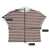 R&D.M.Co- ボーダー コットン 半袖Ｔシャツ カットソー ブラウン ホワイト レディース オールドマンズテーラー【中古】5-0706S∞