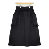R&D.M.Co- フリルデコレーション 7130 定価48400円 コットンウール ロングスカート 24AW ブラック レディース オールドマンズテーラー【中古】5-0906T∞