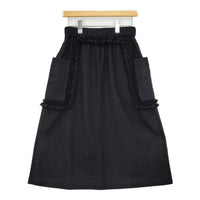 R&D.M.Co- フリルデコレーション 7130 定価48400円 コットンウール ロングスカート 24AW ブラック レディース オールドマンズテーラー【中古】5-0906T∞