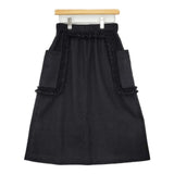R&D.M.Co- フリルデコレーション 7130 定価48400円 コットンウール ロングスカート 24AW ブラック レディース オールドマンズテーラー【中古】5-0906T∞