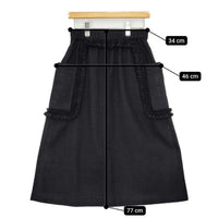 R&D.M.Co- フリルデコレーション 7130 定価48400円 コットンウール ロングスカート 24AW ブラック レディース オールドマンズテーラー【中古】5-0906T∞