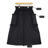 R&D.M.Co- フリルデコレーション 7130 定価48400円 コットンウール ロングスカート 24AW ブラック レディース オールドマンズテーラー【中古】5-0906T∞
