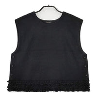 R&D.M.Co- フリルデコレーションボタンビブ 7131 定価44000円 ベスト 24AW ブラック レディース オールドマンズテーラー【中古】5-0906T∞