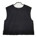 R&D.M.Co- フリルデコレーションボタンビブ 7131 定価44000円 ベスト 24AW ブラック レディース オールドマンズテーラー【中古】5-0906T∞