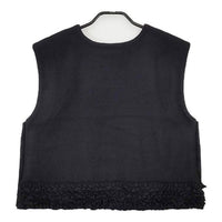 R&D.M.Co- フリルデコレーションボタンビブ 7131 定価44000円 ベスト 24AW ブラック レディース オールドマンズテーラー【中古】5-0906T∞