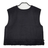 R&D.M.Co- フリルデコレーションボタンビブ 7131 定価44000円 ベスト 24AW ブラック レディース オールドマンズテーラー【中古】5-0906T∞