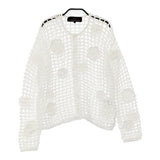 tricot COMME des GARCONS TG-N201 カギ編み メッシュ 花 カーディガン AD2020 ホワイト レディース トリココムデギャルソン【中古】5-0429M♪