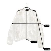 tricot COMME des GARCONS TG-N201 カギ編み メッシュ 花 カーディガン AD2020 ホワイト レディース トリココムデギャルソン【中古】5-0429M♪