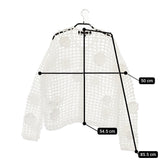 tricot COMME des GARCONS TG-N201 カギ編み メッシュ 花 カーディガン AD2020 ホワイト レディース トリココムデギャルソン【中古】5-0429M♪
