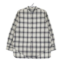 OUTIL 新品 CHEMISIER SAPOIS 2 OV-S008 定価38500円 チェック バンドカラー 長袖シャツ エクリュ インディゴ メンズ ウティ【中古】5-0603M♪