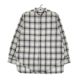 OUTIL 新品 CHEMISIER SAPOIS 2 OV-S008 定価38500円 チェック バンドカラー 長袖シャツ エクリュ インディゴ メンズ ウティ【中古】5-0603M♪