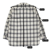 OUTIL 新品 CHEMISIER SAPOIS 2 OV-S008 定価38500円 チェック バンドカラー 長袖シャツ エクリュ インディゴ メンズ ウティ【中古】5-0603M♪