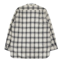 OUTIL 新品 CHEMISIER SAPOIS 3 OV-S008 定価38500円 チェック バンドカラー 長袖シャツ エクリュ インディゴ メンズ ウティ【中古】5-0603M♪