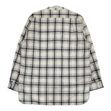 OUTIL 新品 CHEMISIER SAPOIS 3 OV-S008 定価38500円 チェック バンドカラー 長袖シャツ エクリュ インディゴ メンズ ウティ【中古】5-0603M♪
