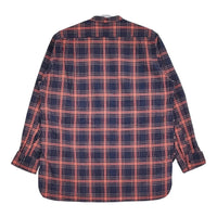 OUTIL 新品 CHEMISIER SAPOIS 1 OV-S008 定価38500円 チェック バンドカラー 長袖シャツ レッド インディゴ メンズ ウティ【中古】5-0603M♪