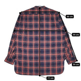 OUTIL 新品 CHEMISIER SAPOIS 1 OV-S008 定価38500円 チェック バンドカラー 長袖シャツ レッド インディゴ メンズ ウティ【中古】5-0603M♪