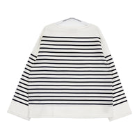 OUTIL 新品 TORICOT AAST 2 OU-C007 バスクシャツ 定価24200円 長袖Tシャツ カットソー ロンT ホワイト ネイビー メンズ ウティ【中古】5-0603M♪#