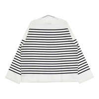 OUTIL 新品 TORICOT AAST 2 OU-C007 バスクシャツ 定価24200円 長袖Tシャツ カットソー ロンT ホワイト ネイビー メンズ ウティ【中古】5-0603M♪#