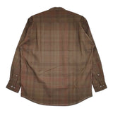 CIOTA 新品 Band Collar Shirt サイズ3 SHLM-109-DMDCH 定価29700円 バンドカラー チェック 長袖シャツ ブラウン メンズ シオタ【中古】5-0603M♪