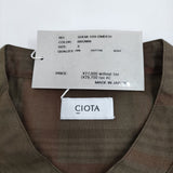 CIOTA 新品 Band Collar Shirt サイズ3 SHLM-109-DMDCH 定価29700円 バンドカラー チェック 長袖シャツ ブラウン メンズ シオタ【中古】5-0603M♪
