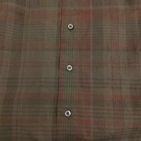 CIOTA 新品 Band Collar Shirt サイズ3 SHLM-109-DMDCH 定価29700円 バンドカラー チェック 長袖シャツ ブラウン メンズ シオタ【中古】5-0603M♪
