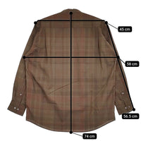 CIOTA 新品 Band Collar Shirt サイズ3 SHLM-109-DMDCH 定価29700円 バンドカラー チェック 長袖シャツ ブラウン メンズ シオタ【中古】5-0603M♪