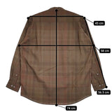 CIOTA 新品 Band Collar Shirt サイズ3 SHLM-109-DMDCH 定価29700円 バンドカラー チェック 長袖シャツ ブラウン メンズ シオタ【中古】5-0603M♪