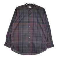 CIOTA 新品 Band Collar Shirt サイズ3 SHLM-109-DMDCH 定価29700円 バンドカラー チェック 長袖シャツ グレー メンズ シオタ【中古】5-0603M♪