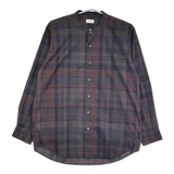 CIOTA 新品 Band Collar Shirt サイズ3 SHLM-109-DMDCH 定価29700円 バンドカラー チェック 長袖シャツ グレー メンズ シオタ【中古】5-0603M♪