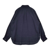 MANAVE マナベ 新品 コットンウール レギュラーカラーシャツ M フランス製 定価49000円 長袖シャツ ネイビー メンズ【中古】5-0823T∞